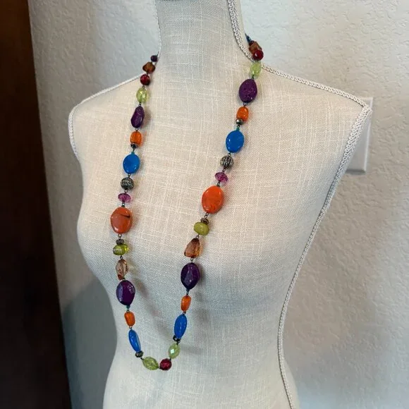 Wear Long or Short Colorful Vintage Acrylic Beads - Picture 2 of 7